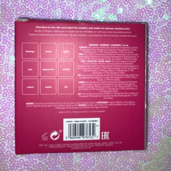 Ciate London CMP032 Cranberry 9 Shades Eyeshadow Palette 10.8 g e / 0.38 Oz NIB - Picture 4 of 6